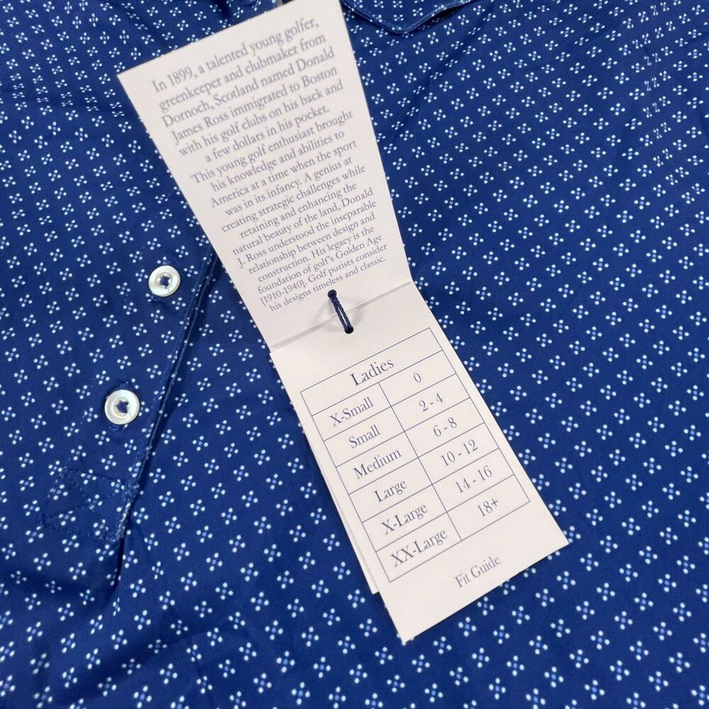 NWT Donald Ross Sportswear Golf Polo Navy Blue Women's Large L Bell McCoy Logo - Picture 10 of 14